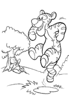A coloring page of winnie the pooh - group